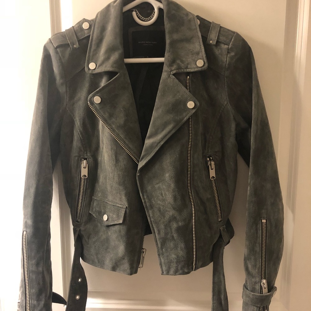 Marc New York grey suede moto jacket